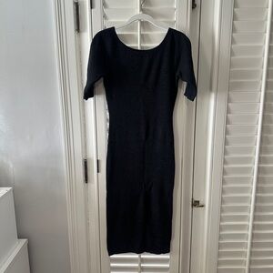 Theory Charcoal Grey Long Sleeve Knit Dress